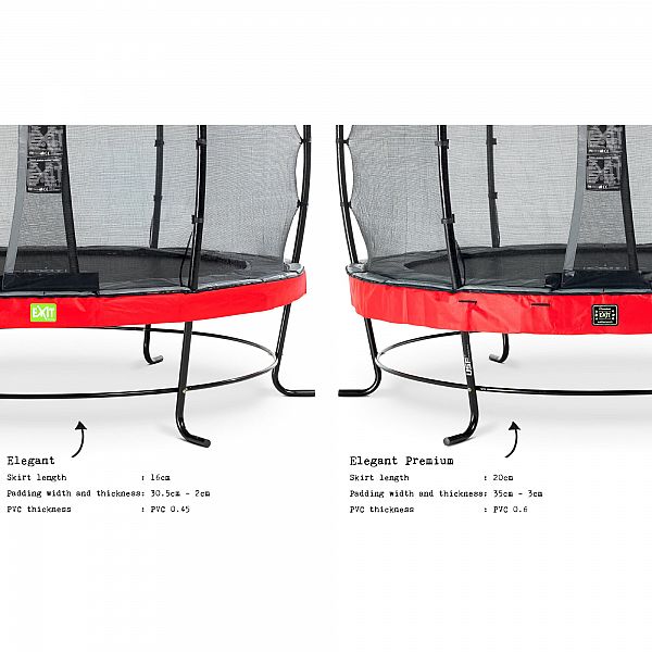 Батут EXIT Elegant Premium 366 cm red з сіткою безпеки Deluxe для  дітей і дорослих
