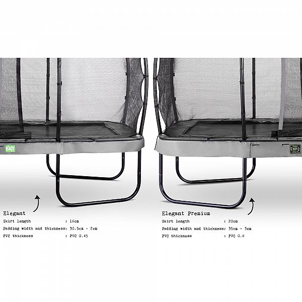 Батут EXIT Elegant Premium прямокутний 214х366 cm сірий