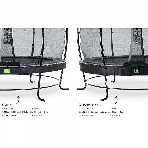 Батут c захисною сіткою EXIT Elegant 366 cm black