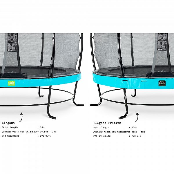 Батут c захисною сіткою EXIT Elegant 366 cm blue