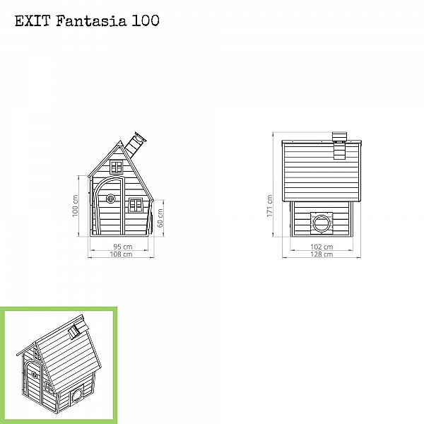 Дерев'яний будиночок EXIT Fantasia кедр зелений