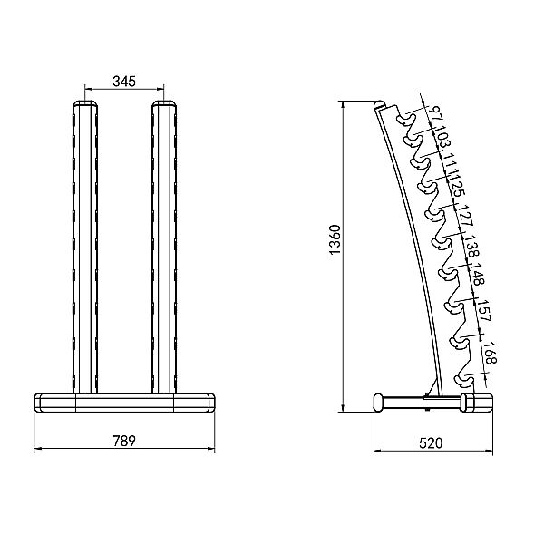 Набір гантелей з поліуретану HPT, 2 x 1 - 10 кг (110 кг) + стійка STR37 HMS