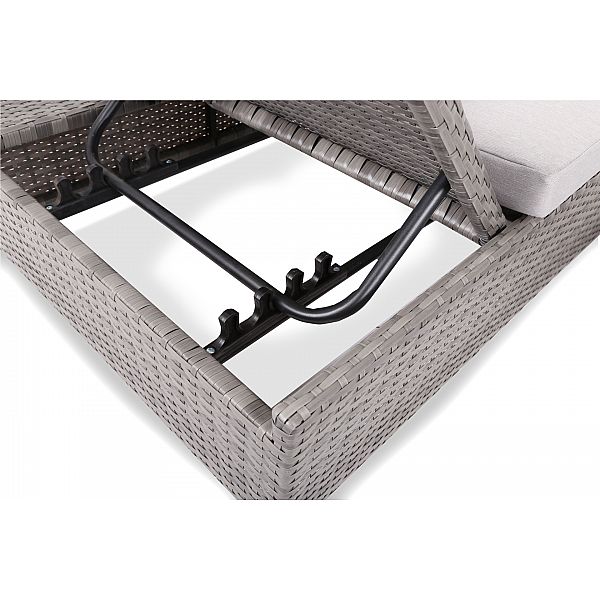 Садовий диван Milano 2 в 1 сірий / світло-сірий з техноратангу