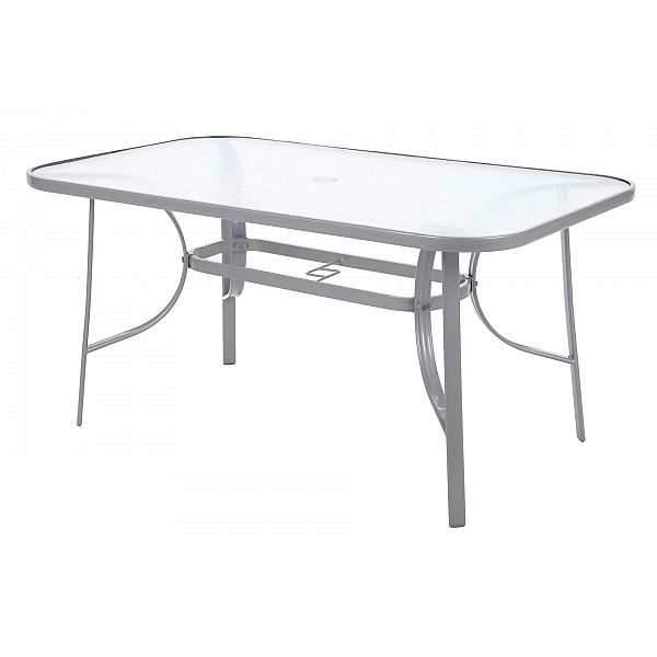 Металеві садові меблі Sevilla 150 см Silver / Black 6+1 з кріслом Sevilla Black / Grey Melange