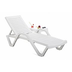 Садовий шезлонг Havana Basic White зі столиком