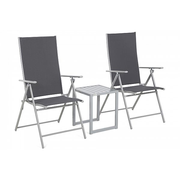 Набір садових стільців Casablanca Silver / Grey зі столиком Cuba Silver