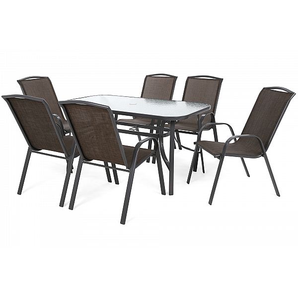 Металлическая садовая мебель Sevilla 145 см Atlanta Grey / Brown 6+1