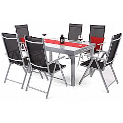 Алюмінієві садові меблі Orlando Basic Silver / Black 6+1