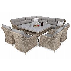 Кутові садові меблі з техноротангу Windsor Beige / Grey