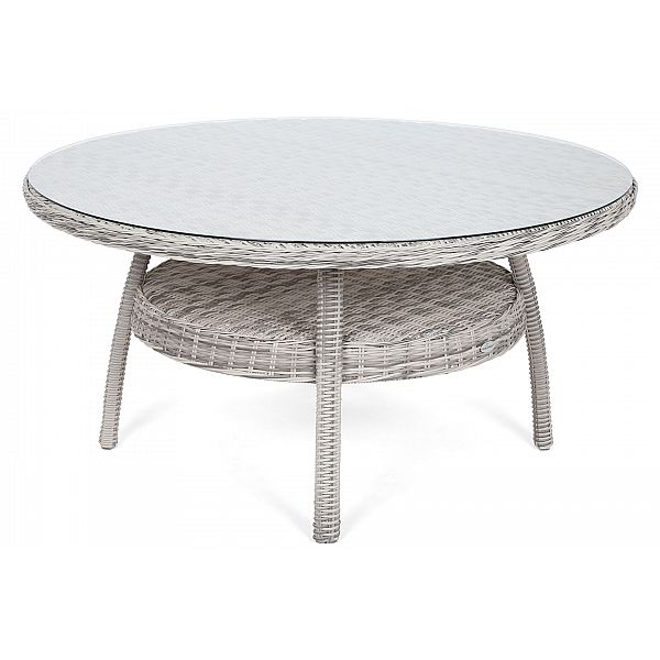 Садові меблі з техноротангу Bristol Round Elegant 150 см Light Grey / Grey Melange 6+1