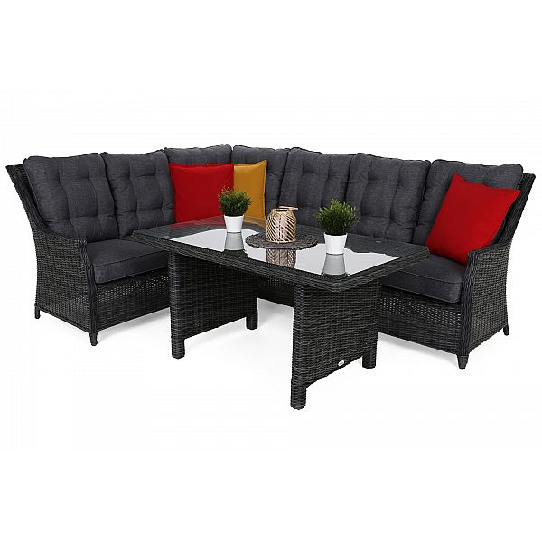 Лівий кутовий диван техноротанг Alicante Grey / Grey Melange