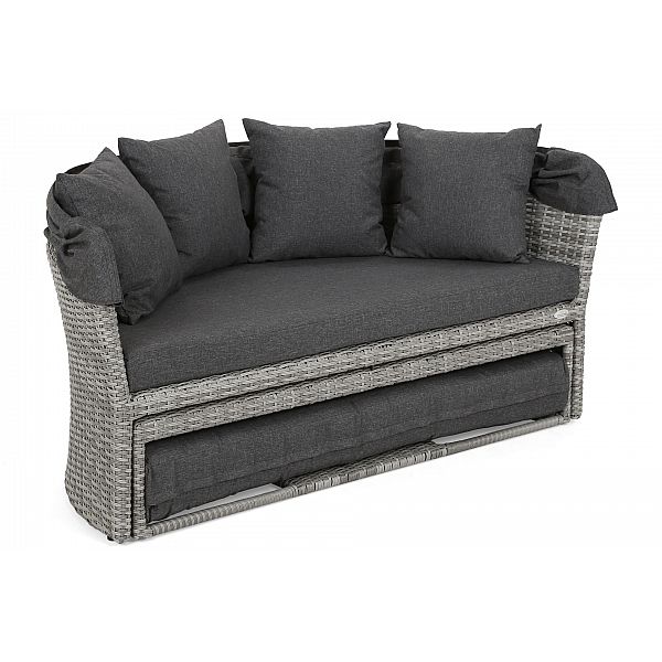 Садовий диван Sydney Light Grey / Grey Melange з балдахіном, виставка