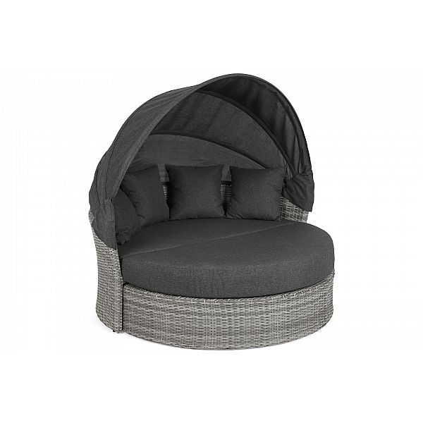 Садовий диван Sydney Light Grey / Grey Melange з балдахіном, виставка