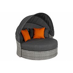 Садовий диван Sydney Light Grey / Grey Melange з балдахіном, виставка