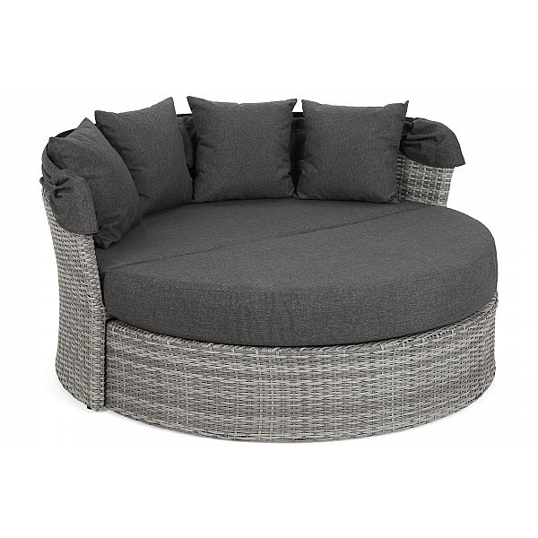 Садовий диван Sydney Light Grey / Grey Melange з балдахіном, виставка
