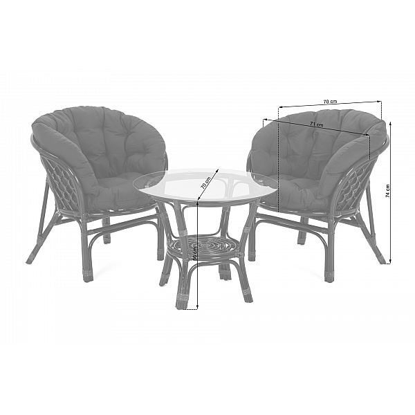 Садові меблі з ротанга Bahama Orange / Latte 2+1