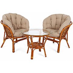 Садові меблі з ротанга Bahama Orange / Latte 2+1