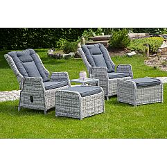 Набір крісел Bristol Relax з підніжками Light Grey / Grey Melange і столиком Cub..