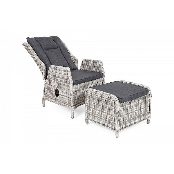 Набір крісел Bristol Relax з підніжками Light Grey / Grey Melange і столиком Cuba Silver
