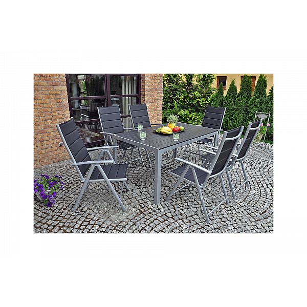 Алюмінієві садові меблі Ibiza 150 см Silver / Black II. видів