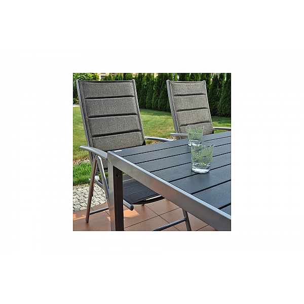 Алюмінієві садові меблі Ibiza 150 см Silver / Black II. видів