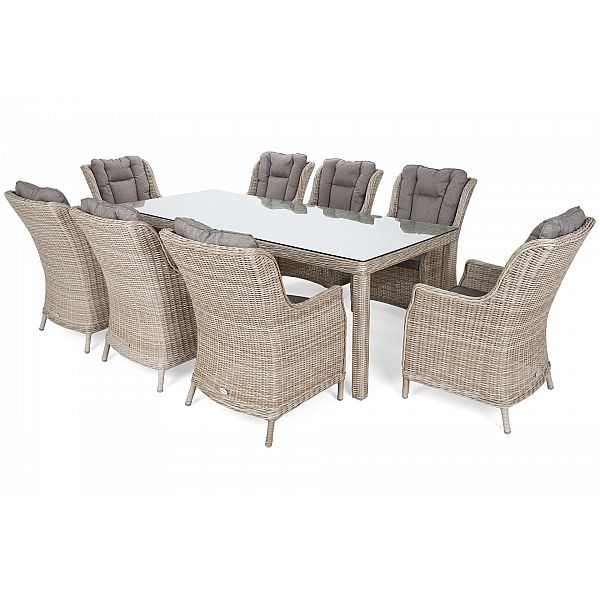 Садові меблі з техноротангу Bristol 230 см Beige / Beige Melange 8+1