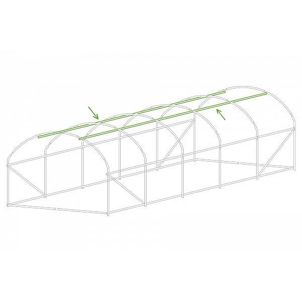 Фольгований тунель 300 x 800 см (24 м²) каркас + зелена фольга