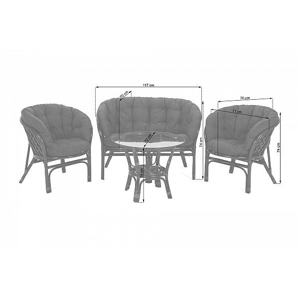 Садові меблі з ротанга Bahama Orange / Latte 3+1