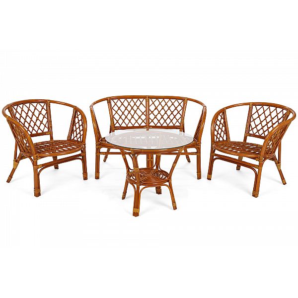 Садові меблі з ротанга Bahama Orange / Latte 3+1