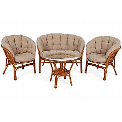 Садові меблі з ротанга Bahama Orange / Latte 3+1