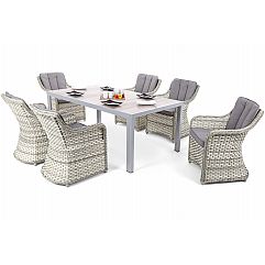 Алюмінієві садові меблі Capri 185 см Silver / Light Grey Dallas Light Grey / Gre..