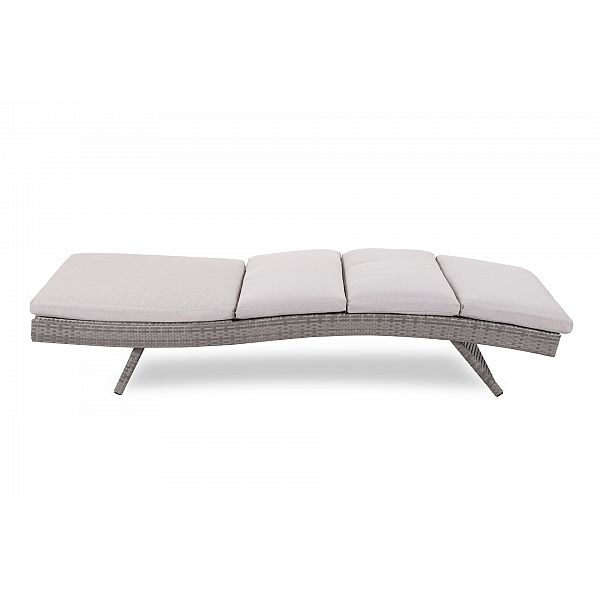 Садовий шезлонг з подушкою з техноратангу Bora Bora Grey / Light Grey