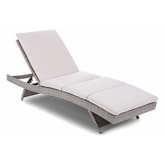 Садовий шезлонг з подушкою з техноратангу Bora Bora Grey / Light Grey