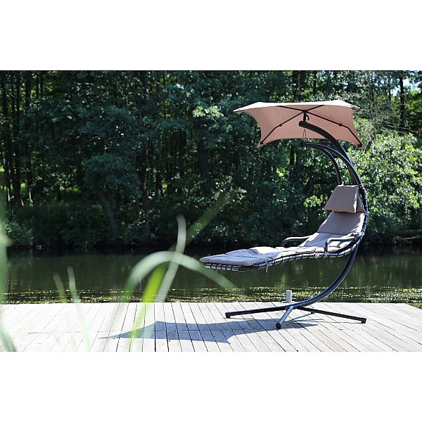 Підвісний шезлонг з балдахіном Neil Silver / Grey