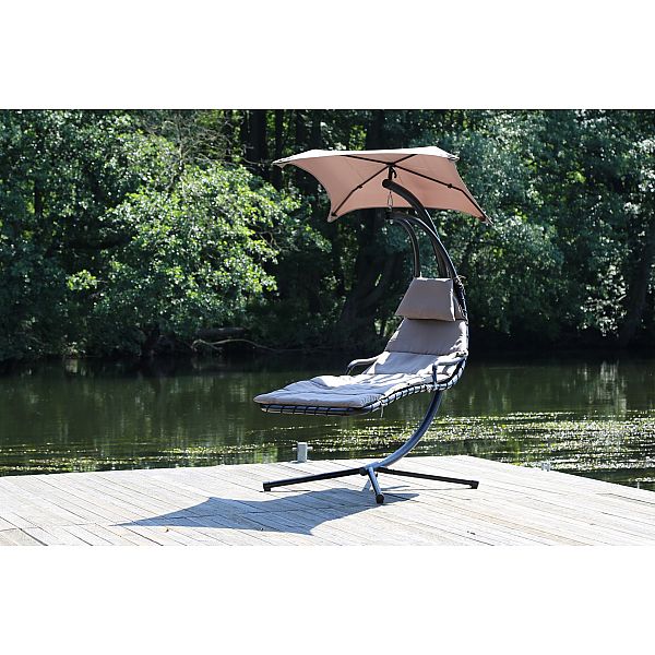 Підвісний шезлонг з балдахіном Neil Silver / Grey