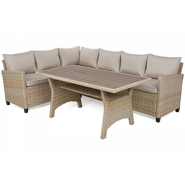 Кутові садові меблі з техноратанга Lagos Beige / Ecru