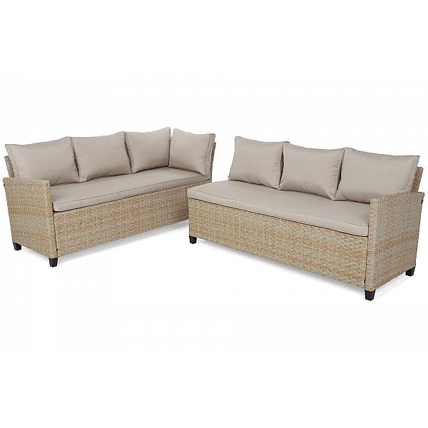 Кутові садові меблі з техноратанга Lagos Beige / Ecru