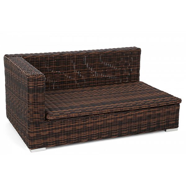 Угловой комплект садовой мебели из техноротанга Livorno Rust Brown / Brown Melange