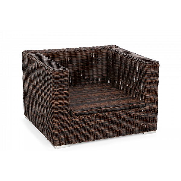 Угловой комплект садовой мебели из техноротанга Livorno Rust Brown / Brown Melange