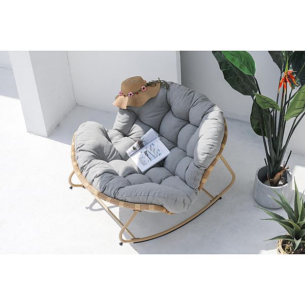 Крісло з техноротангу Palermo Begie / Light Grey