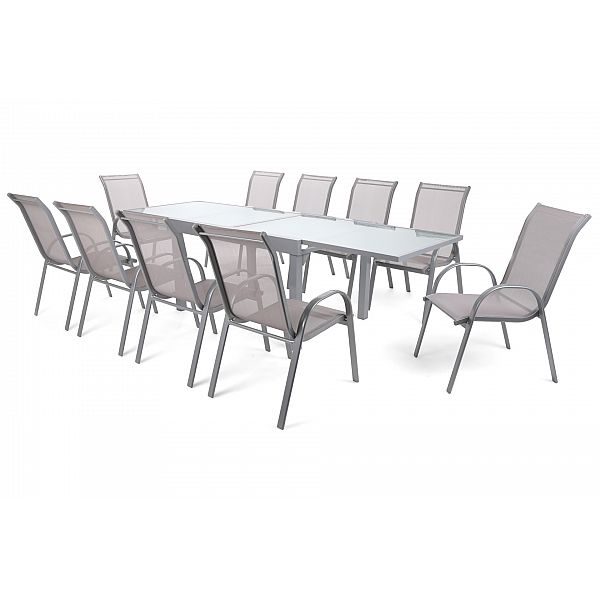 Алюмінієві садові меблі Orlando Silver Sevilla Alu Silver / Grey 10+1