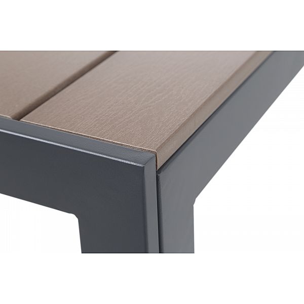 Садові меблі Ibiza з алюмінію 150 см сірого / сіро-коричневого кольору 6+1