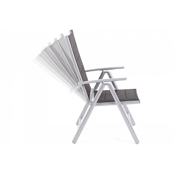 Алюмінієві садові меблі Capri 145 см Black / Light Grey Ibiza Silver / Black 6+1