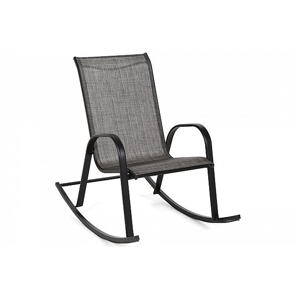 Металеві садові меблі Sevilla 150 см Atlanta Grey / Brown Melange 6+1 з кріслом Sevilla Black / Grey Melange