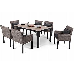 Алюмінієві садові меблі Капрі 185 см Чорний / Пісочний Капрі Коричневий / Сірий ..