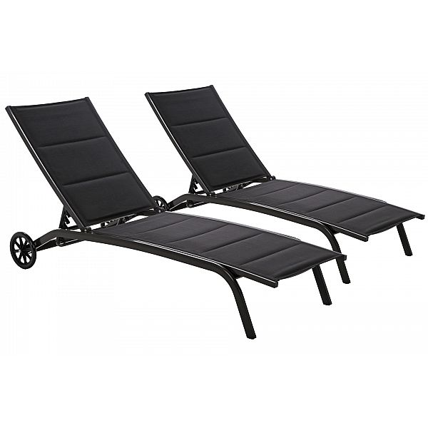 Набір садових лежаків Ibiza Black / Black з алюмінію