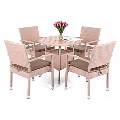 Меблі з техноротангу Doris Round Elegant Beige 4+1