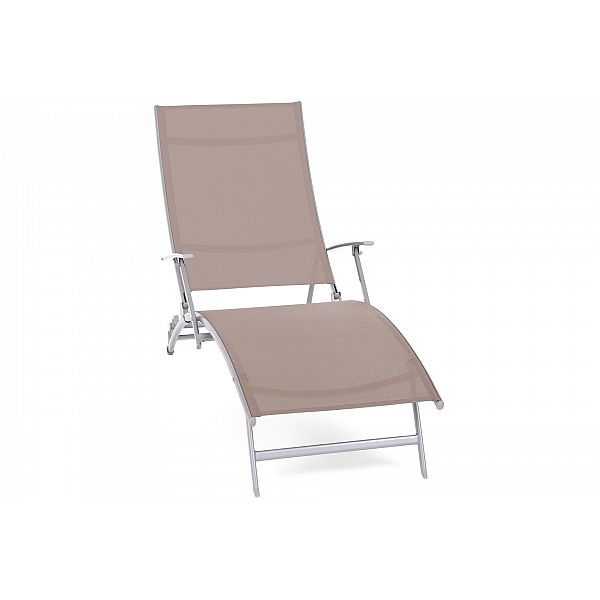 Садовий металевий шезлонг Summer Silver / Taupe