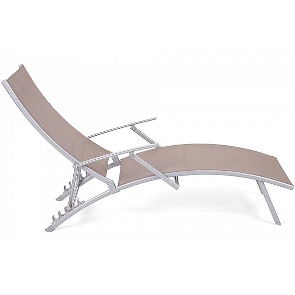 Садовий металевий шезлонг Summer Silver / Taupe