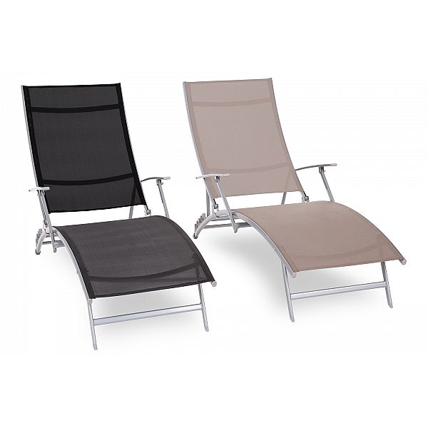 Садовий металевий шезлонг Summer Silver / Taupe